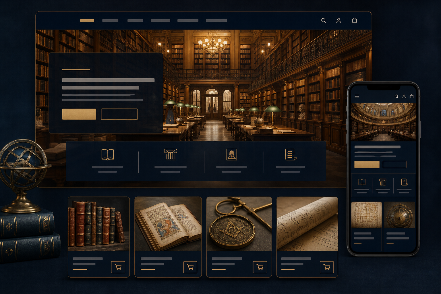 Masonic Libraries AI-generated e-commerce thumbnail
